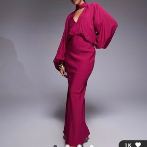 ASOS design high neck plunge maxi dress